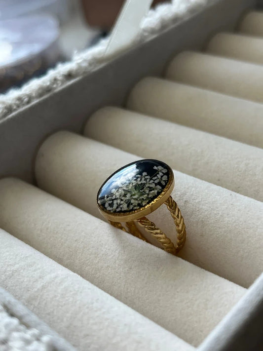 Bague ajustable monture épis - 2 coloris