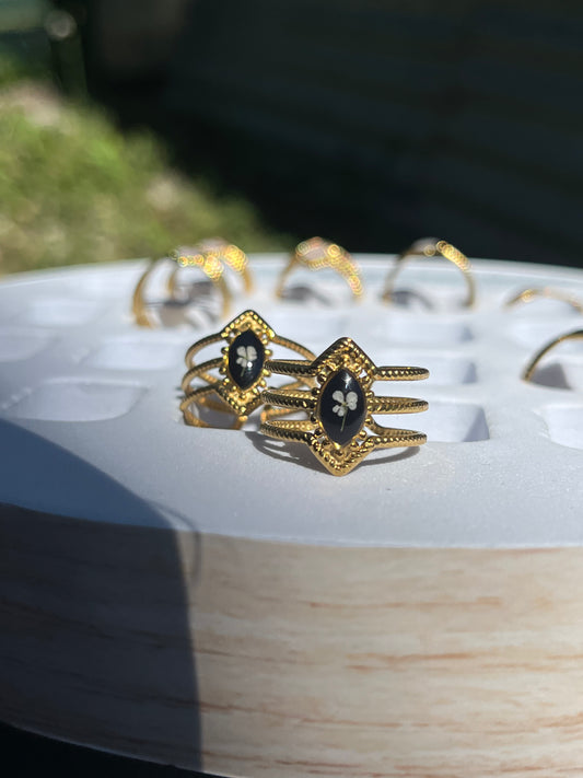 Bague triple monture - Fond noir