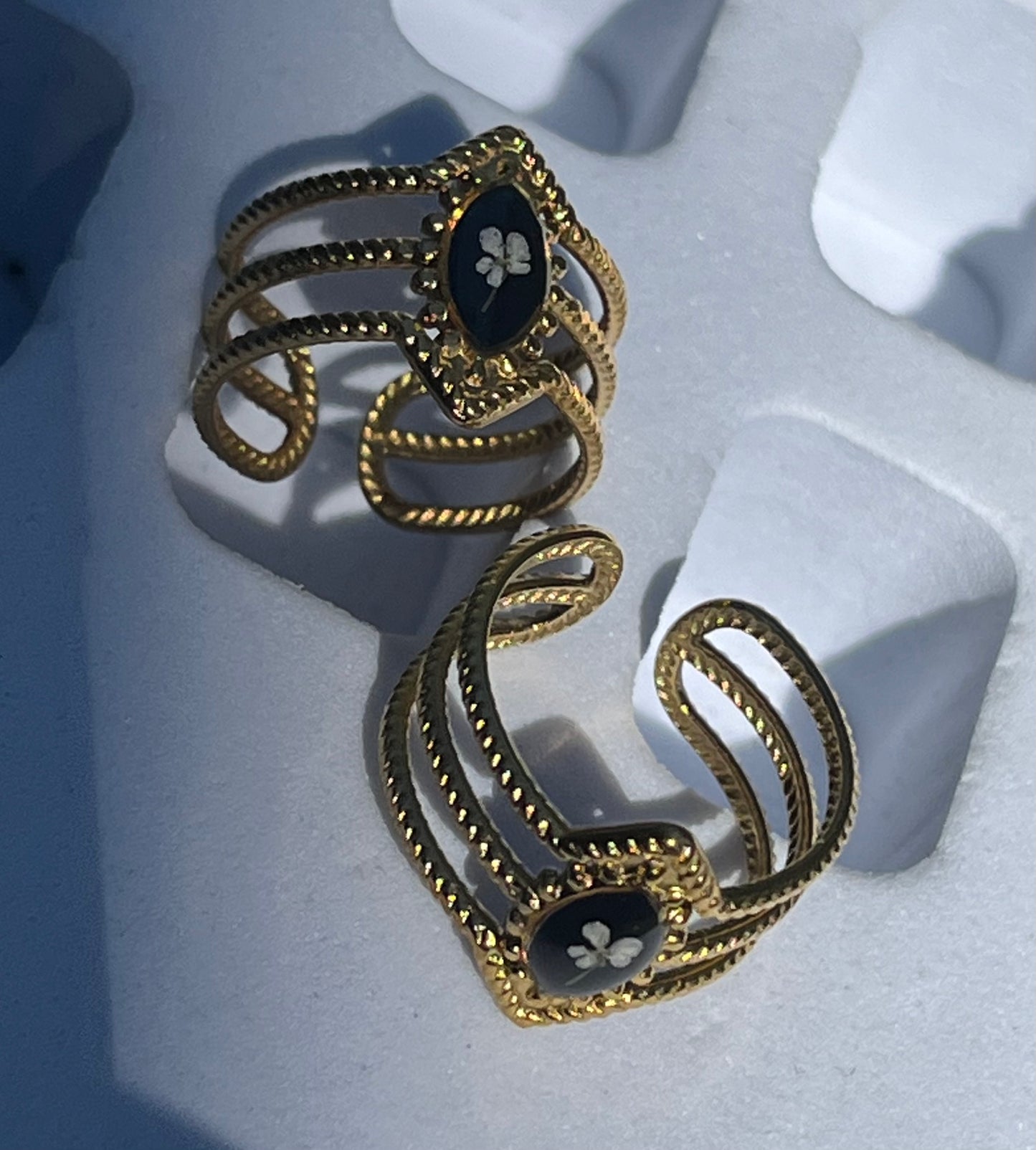 Bague triple monture - Fond noir