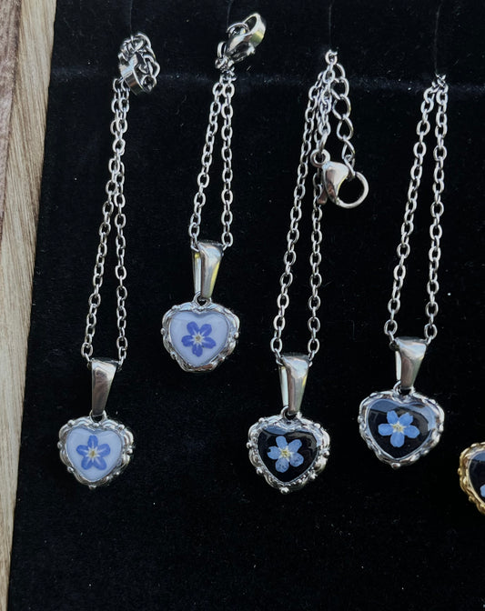 Collier coeur bombé - argenté